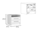 Nightstand 20"H, Two Drawers, Superior Top, Metal Handles, White B097133065
