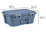 (2 pack) 14 Gallon Footlocker Storage Bin, Heavy Duty Plastic Storage Trunk Container, Lockable with 41842370