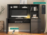 Computer Desk with Hutch & Bookshelf,Wood Executive Desk Teens Student Desk Writing Laptop Home W1321P289999