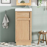 15.75" Bathroom Vanity with Reversible Resin Sink, MDF Cabinet with Adjustable Shelf and N729P285513N