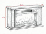 26" Freestanding Electric Fireplace, 1400W Replaceable Insert Heater with 3D Flame Effect , Brown 91752332
