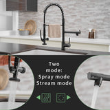 ZUN Commercial Kitchen Faucet with Pull Down Sprayer, Single Handle Single Lever Kitchen Sink Faucet W1932P155962