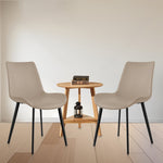 ZUN Tan PU Leather Dining Chair with Metal Legs, Modern Upholstered Chair Set of 2 for Kitchen, W2236P194102