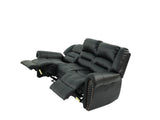 Plush Relax 1pc Manual Motion Sofa Only Black Color Bonded Leather 3-Seat Couch Armrest Cushion B011P205577