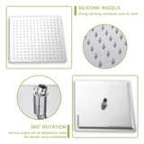 Dual Shower Head - 10 Inch Ceiling Mount Square Shower System with Rough-in Valve, Chrome W124357655