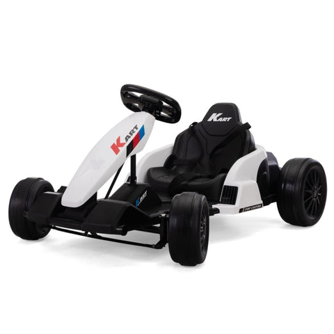 ZUN Electric GoKart Pro, Kids Racing Car, Outdoor Ride On Toy with MP3 for Kids Aged 4-16, Black and W2181P152214