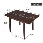 ZUN 29"- 45" Extendable Dining Table for 4, Folding Kitchen Table with Rubberwood Legs, Space-Saving N752P216387D