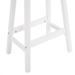 ZUN 2pcs Pine Wood Saddle Seat Bar Stool White 07638895