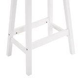 ZUN 2pcs Pine Wood Saddle Seat Bar Stool White 07638895