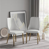 ZUN Modern Pu Sponge-Filled Dining Chair, Solid Wood Metal Legs, Suitable for Restaurants, Living Rooms W1535P227672