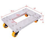 Movers Dolly Heavy Duty Furniture Dolly Trolley Cart 18''x12'' Aluminum Frame with 3'' TPU 13078464