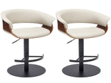 Faux Leather Wooden Adjustable Bar Stools, 360 Degree Swivel Bar Chair with Backs,Bar height Couner W2195P414780