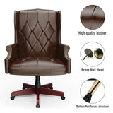 ZUN 330LBS Executive Office Chair, Ergonomic Design High Back Reclining Comfortable Desk Chair - Brown W1550115019