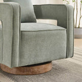 29.1"W Swivel Accent Open Back Chair Modern Comfy Sofa Chair With Weathered Base For Nursery Bedroom W1298P192483