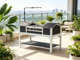 Tortoise Terrarium House Dual Main Habitats, Adjustable Lamp Stand, Storage Shelf & Openable Top 67286959
