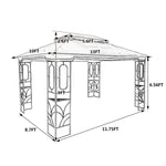 ZUN 13 x 10 Ft. Outdoor Patio Gazebo Canopy Tent With Ventilated Double Roof And Removable Mosquito 46786735
