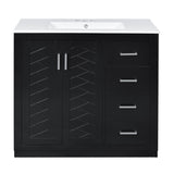 36'' Bathroom Vanity with Ceramic Sink Combo, Solid Wood Frame Bathroom Storage Cabinet, N710P243327B