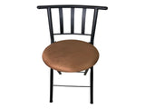 Indoor Metal Folding Stool with Slat Back and Microfiber Seat 93793101