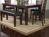 1pc Contemporary Style Rectangular Table with18" Leaf Tapered Block Feet Brown Wood Finish B011138068