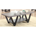 ZUN Black and Grey Angled Leg Coffee Table B062P153609