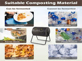 Dual Chamber Compost Tumbler 37.5Gal 360&deg Rotating Compost Bin with Stirring Blades for 55876880