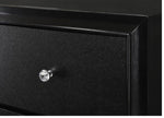 ZUN 1pc Modern Glam Style Black Finish Glam Five Drawer Chest Pattern Wooden Bedroom Furniture B011P216718