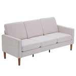 ZUN 180*76*85cm Linen Solid Wood Legs Second Generation Three Seats Without Chaise Concubine Solid Wood 06045900