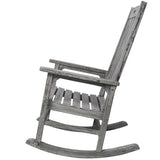 Wooden Oversized Porch Rocker Chair With Wide Seat and Tall Backrest,High Back Smooth Rocking Chairs 21024321