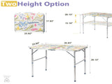 3FT Rectangle Folding Camping Table, 2 Foldable Tabletop Aluminum Portable Outdoor Picnic Table with 43607263