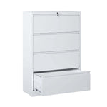 ZUN Lateral File Cabinet 4 Drawer, White Filing Cabinet with Lock, Lockable File Cabinet for Home 05208555