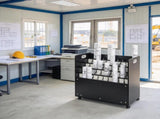 50 Slots Mobile Blueprint Storage Rack, Wooden Roll File Organizer Cart for Construction Plans, Maps 08408771