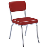 Red and Chrome Upholstered Side Chairs B062P145655