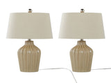 Rockwell 23" Contemporary Ceramic Table Lamp in Cuban Sand Ceramic, Polished Nickel and Natural B202P224211