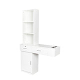 ZUN White modern simple hair desk, multi-layer storage, large storage space 89040188