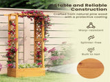 60" Tall Elevated Wooden Garden Bed, 44 LBS Roof Capacity Planter Box with 2 Side Trellises for 56109698