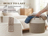 Laundry Basket, Woven Cotton Rope Laundry Hamper, Decor Storage of Dirty Clothes, Toys and Blankets 61242713