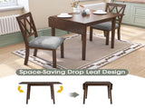 29"- 45" Extendable Dining Table for 4, Folding Kitchen Table with Rubberwood Legs, Space-Saving N752P216387D