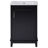 ZUN [Viedo] 20 Inch Modern Small Bathroom Vanity Cabinet With Ceramic Basin- 20*14.5*33.3 Inches,Ample N729P170386B