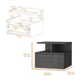 Augusta Floating Nightstand with 2-Tier Shelf and 1-Drawer B128P176117