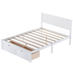 ZUN Full Size Platform Bed with Under-bed Drawers, White 50131795