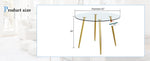 ZUN Round dining table with glass top, gilded metal legs, exquisite living, starting from details, W1151P205872