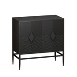 31.50" Modern 2 Door Wooden Storage Cabinet Accent Cabinet with Metal Leg Featuring Two-tier W1435P206312