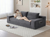 Memory Foam Cloud Loveseat Sofa, 2 in 1 Convertible Folding Couch Bed, No Assembly Compressed W2677P395127