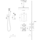 Shower System with Waterfall Tub Spout,12 Inch Ceiling Mount Square Shower System with Rough-in W124381875