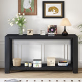 U_STYLE Distinctive Features of a Minimalist Console Table with Bottom Shelf and Four Legs, Suitable N711P173084B