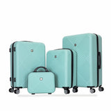 4-piece ABS lightweight suitcase, 14 inch makeup box, aircraft wheels LIGHT BLUE W284P149255