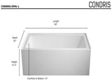 CONDRIS OPAL 60" x 32" Alcove Bathtub Acrylic Soaking Tub with Integral Apron, Right Drain, T5923P494321