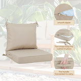 2 PCS Set 24x24 in Outdoor Deep Seat Cushion- Waterproof Fade-Resistant Patio Furniture Cushions 15381151