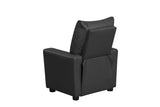 Perline 23"W Black PVC Fabric Kids Recliner Chair with Cupholder B061P236758