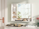 2 in 1 Mirrored Bathroom Wall Cabinet, Space-Saving Medicine Cabinet with Hidden Storage & Shelves 95620396